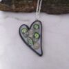 Green Flower Heart Pendant