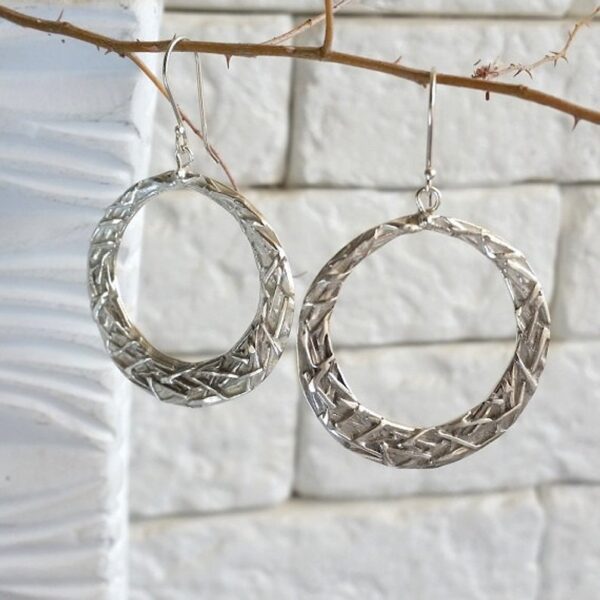 Large silver hoop earrings, everyday jewelry, gift for women