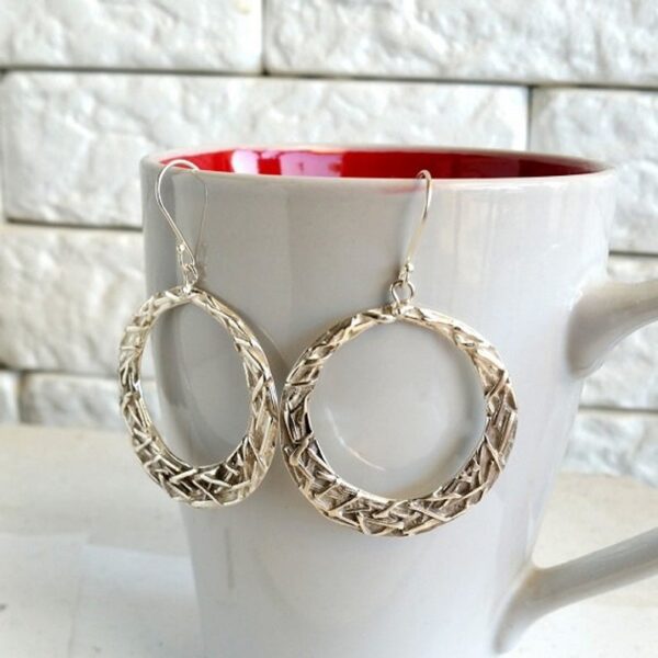 Large silver hoop earrings, everyday jewelry, gift for women - Image 3