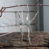 Long hammered earrings, Opal earrings