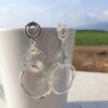 Long drop earrings, Silver Hoop Earrings