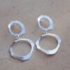 Large dangle earrings for women, Silver earrings