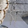 Triangle earrings, silver earrings, dangle earrings, hammered earrings, everyday earrings, Popular Jewelry