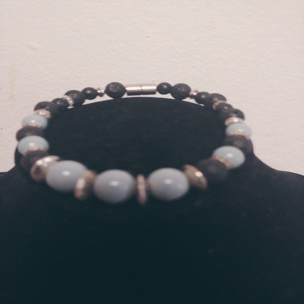 Unisex Natural Lava Stone Bracelet