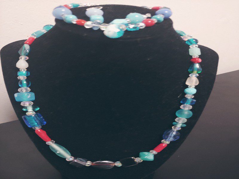 3 Piece Glass Beaded Necklace Set