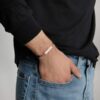 Unisex God Is With Me Engraved Bracelet