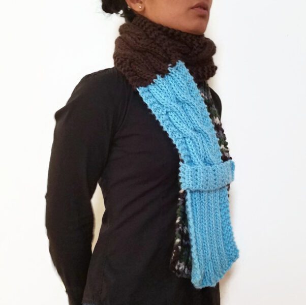 Cable Knit Scarf With Strap Vone Kevitz
