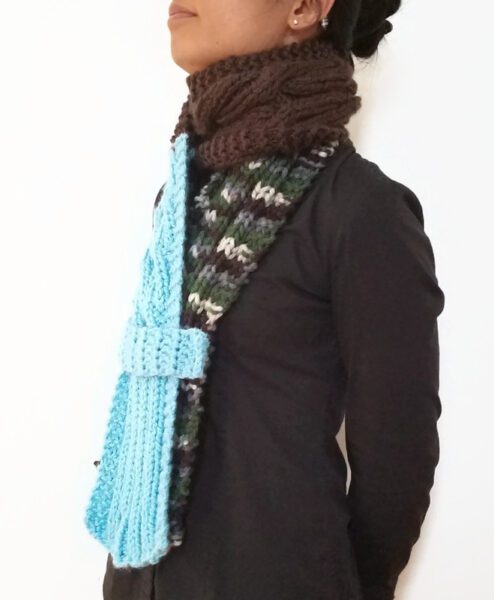 Cable Knit Scarf With Strap Vone Kevitz