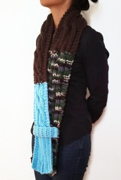 Cable Knit Scarf With Strap Vone Kevitz