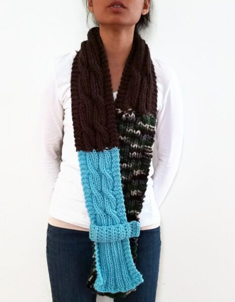 Cable Knit Scarf With Strap Vone Kevitz