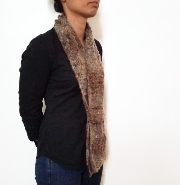 Brown Mohair ESTHER Scarf Vone Kevitz