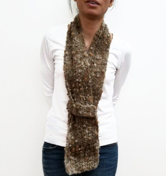 Brown Mohair ESTHER Scarf Vone Kevitz