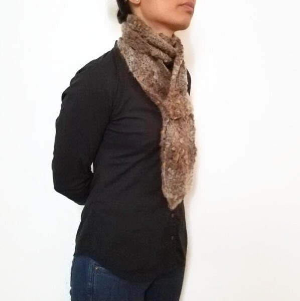 Brown Mohair ESTHER Scarf Vone Kevitz