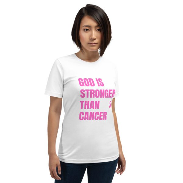 God is stronger than Cancer Short-Sleeve T-Shirt - Image 3