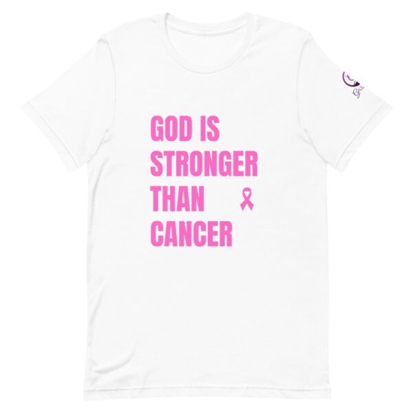 God is stronger than Cancer Short-Sleeve T-Shirt - Image 4