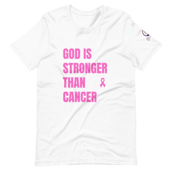 God is stronger than Cancer Short-Sleeve T-Shirt - Image 5