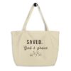 Saved Gods Grace Large Organic Tote Bag