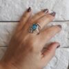 Opal ring, Opal silver ring, Blue opal Ring, October birthstone, Gift For Her