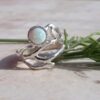 White opal ring, Opal silver ring, Sterling silver ring, Twig ring, Opal ring, Branch silver ring, Unique ring, Birthstone ring