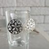 Round silver earrings, Sterling silver earrings, Dangle silver earring, Simple earring, for women, Handmade jewelry, Floral earring, Mandala