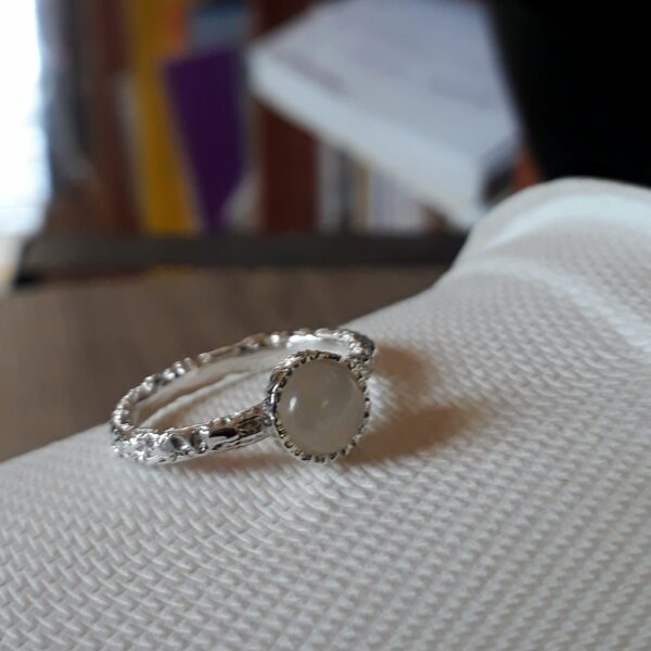 Moonstone ring, Silver stacking rings, Sterling silver, June Birthstone, Rustic ring, birthstone ring - Image 7
