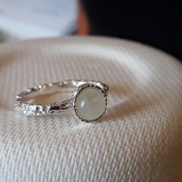 Moonstone ring, Silver stacking rings, Sterling silver, June Birthstone, Rustic ring, birthstone ring - Image 6