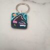 Teal House by the Mountains Key Chain
