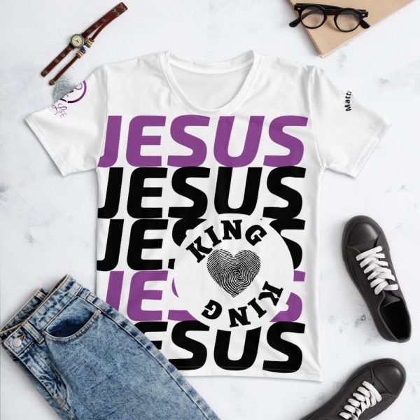 Jesus King Of My Heart Women's All Over Print T-shirt - Image 7