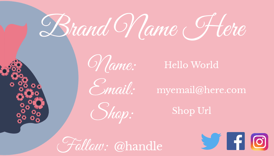 Floral Dress Brand Business Card