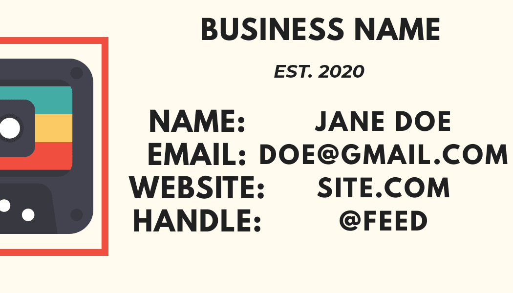 Retro Tape Brand Business Card