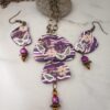 Purple Zebra Statement Necklace set