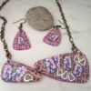 Fuchsia Trumpet Flowers Statement Necklace (2)