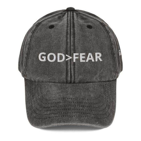 GOD IS GREATER THAN FEAR Vintage Hat - Image 4