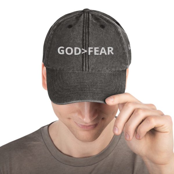 GOD IS GREATER THAN FEAR Vintage Hat - Image 3