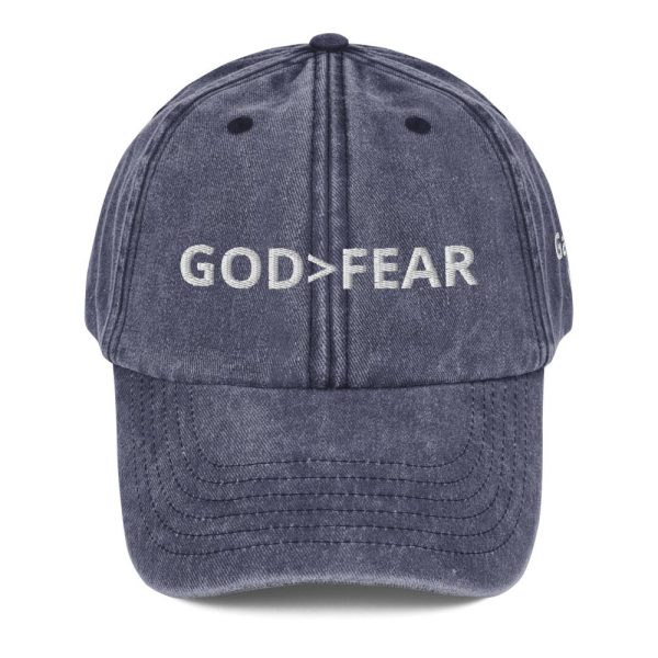GOD IS GREATER THAN FEAR Vintage Hat - Image 2