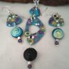 Blue Retro Triangular Necklace set
