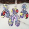 Wisteria Garden with Lady Bug Necklace set