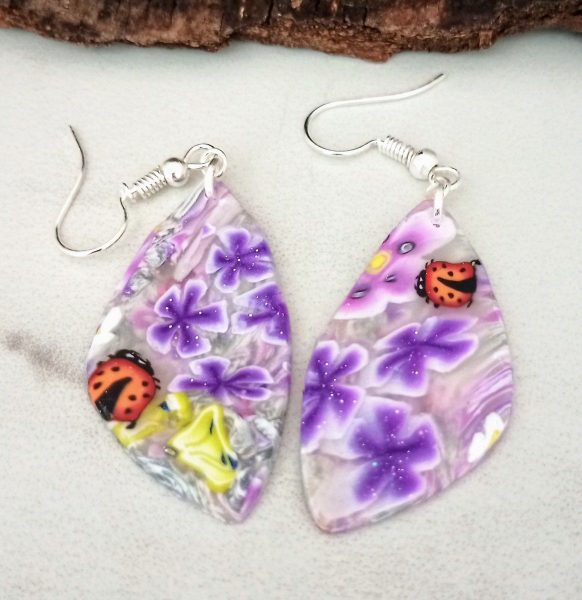 Mini Purple Flowers Earrings