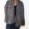 Vone Kevitz Grey Multi Mohair Crochet Cable Shawl