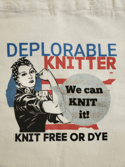 Knit Free or Dye Red Handle Tote Bag - Image 3