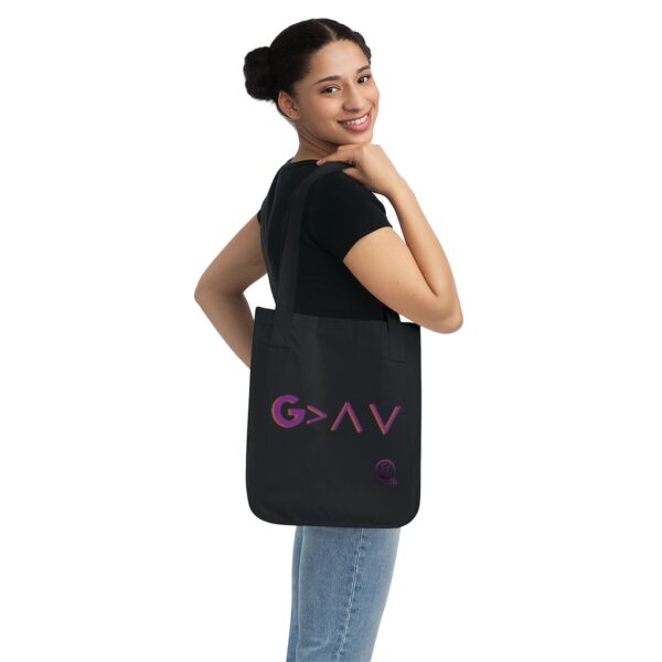 God is Greater Than The Highs and Lows Organic Canvas Tote Bag - Image 4