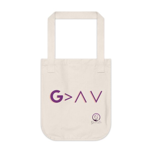 God is Greater Than The Highs and Lows Organic Canvas Tote Bag - Image 5