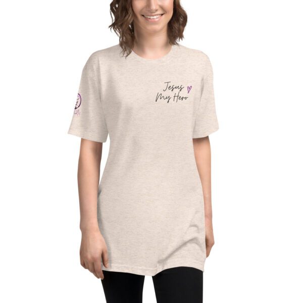 Jesus My Hero Unisex Tri-Blend Track Shirt