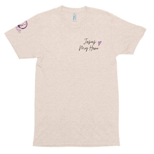 Jesus My Hero Unisex Tri-Blend Track Shirt - Image 4