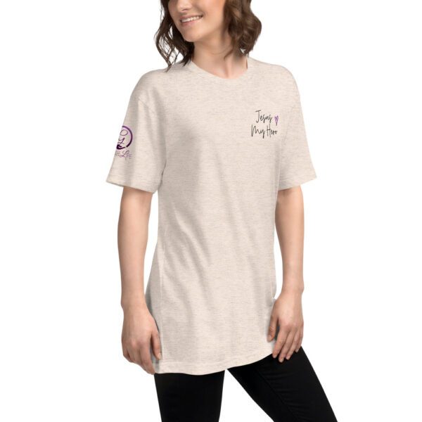 Jesus My Hero Unisex Tri-Blend Track Shirt - Image 5