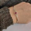 Layered bracelet, Silver bangle bracelets for women, Ruby bangle, stacking bracelet