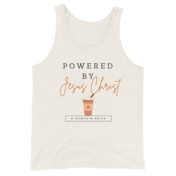 Powered by Jesus Christ Unisex Tank Top - Image 5