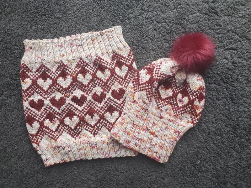 Heart Season Beanie and Cowl Bundle