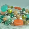 Handmade 4 Row Memory Wire Beaded Bracelet