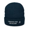 Embroidered Created For His GLory Ribbed Knit Beanie